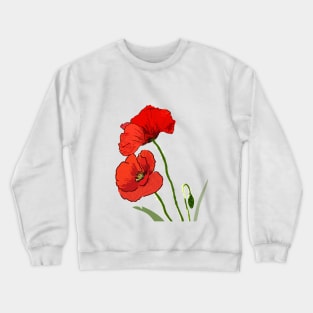 Red poppy flower Crewneck Sweatshirt